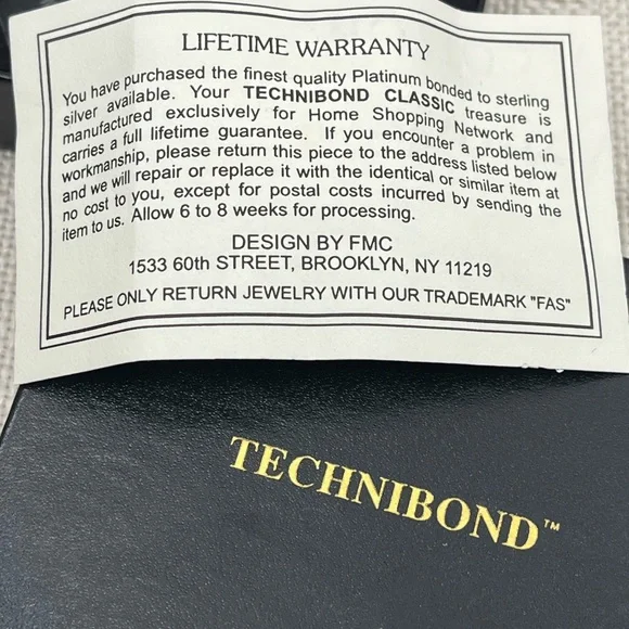 Technibond Platinum Sterling Silver & Blue Sapphire CZ Pendant Necklace - Picture 4 of 17